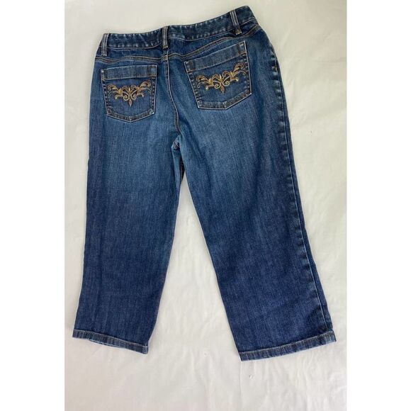 Ann Taylor Jeans Modern Fit Lindsay Waist Blue Capri - Size 10 (32 inches) - Picture 2 of 8